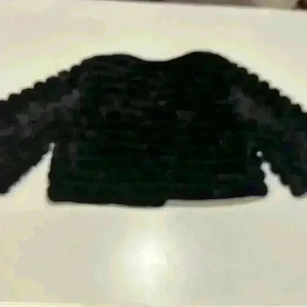WD NY Black Faux Fur Cropped Jacket Size XL - Picture 2 of 4
